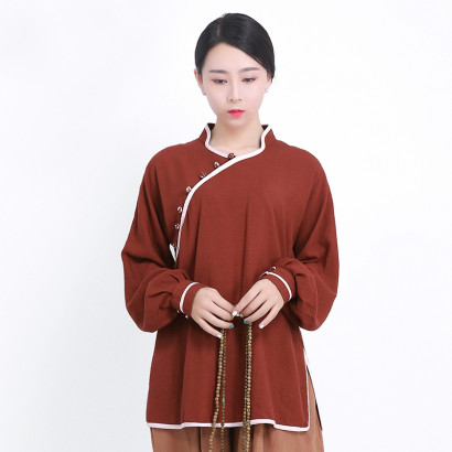 Qi Gong and meditation Woman Blouser, U Collar