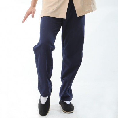 Pantalon en grosse toile coton bas large multicolore