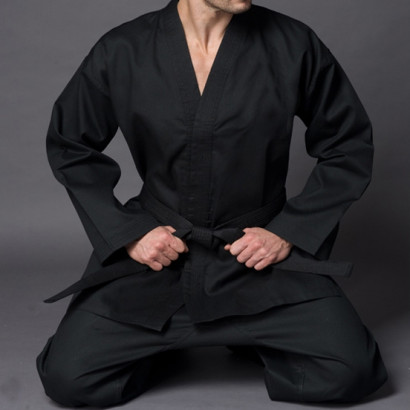 Kimono débutant Kempo / Kenpo entraînement en toile de coton Noir