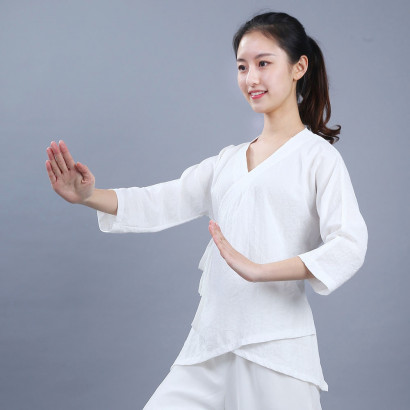 Veste de femme Qi Gong et méditation en coton et lin